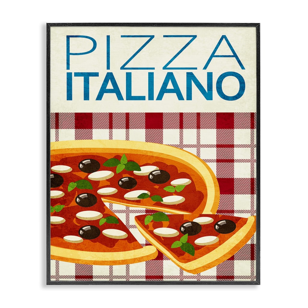 Stupell Classic Pizza Italiano Framed Giclee Art Design By Kim Allen