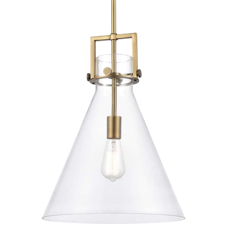 Bellevue Wendell 14" Wide Pendant - Brushed Brass