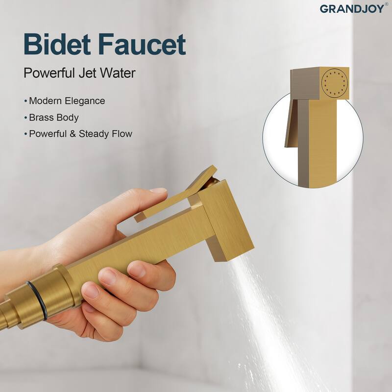 GRANDJOY Bathroom Handheld Bidet Attachment for Personal Hygiene, Pet Washing, and Cloth Diaper Rinsing