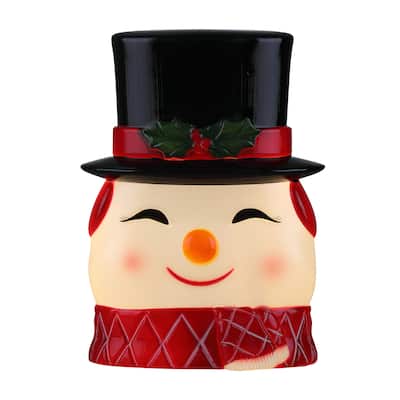 12 in. Blow Mold Lit Tree Topper - Snowman