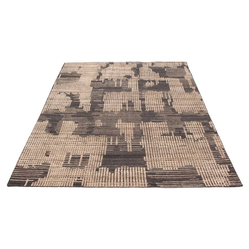 ECARPETGALLERY Hand-knotted Tangier Light Khaki Wool Rug - 8'1 x 10'3