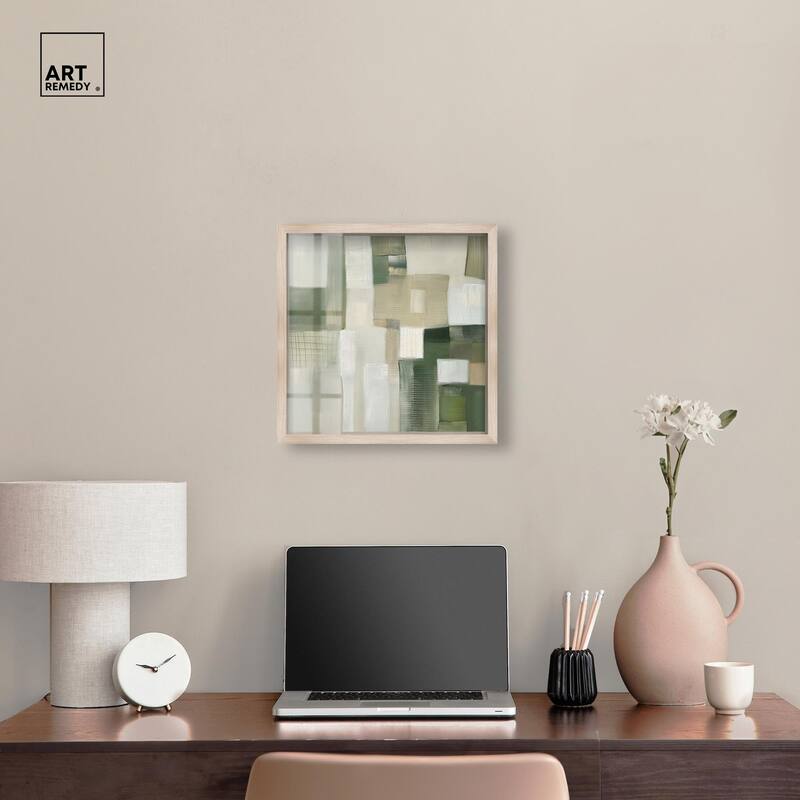 Pale Jade Green II Shadowbox by Art Remedy