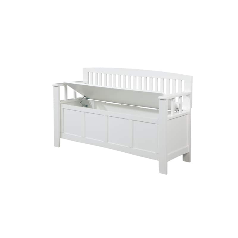 Slatted Back Storage Bench - 50" - White