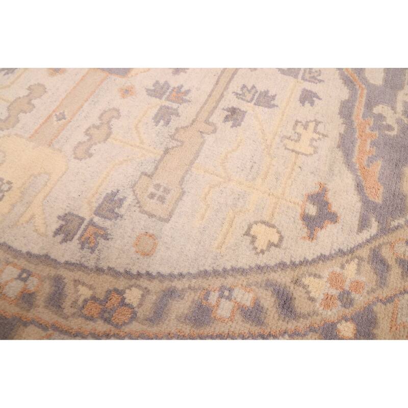 ECARPETGALLERY Hand-knotted Royal Oushak Light Grey Wool Rug - 9'1 x 8'10