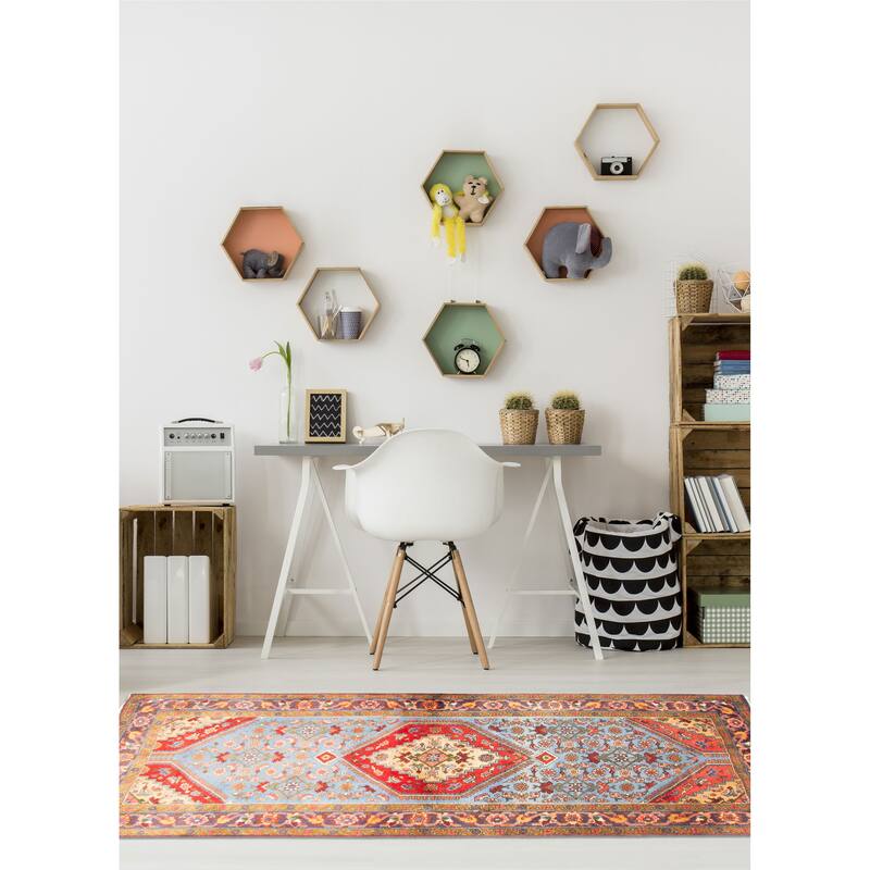 ECARPETGALLERY Hand-knotted Andelz Blue Wool Rug - 3'11 x 7'4