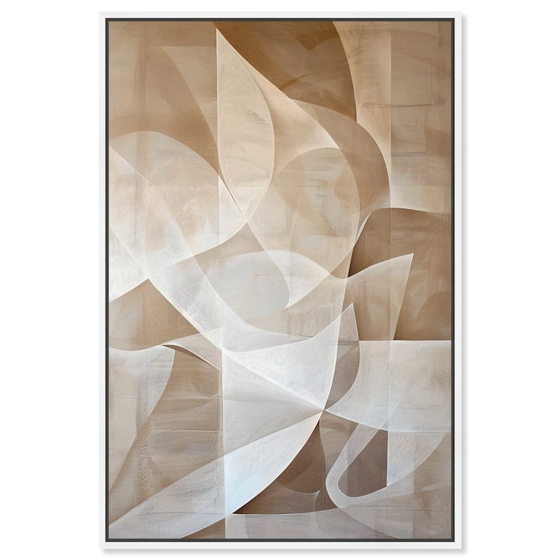 Art Remedy Scattered Thoughts Framed Abstract Shapes 1 Piece Canvas Wall Art - 11 x 16 - White