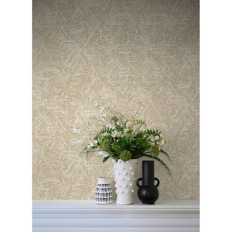 A-Street Prints Retreat Light Brown Quilted Geometric Wallpaper