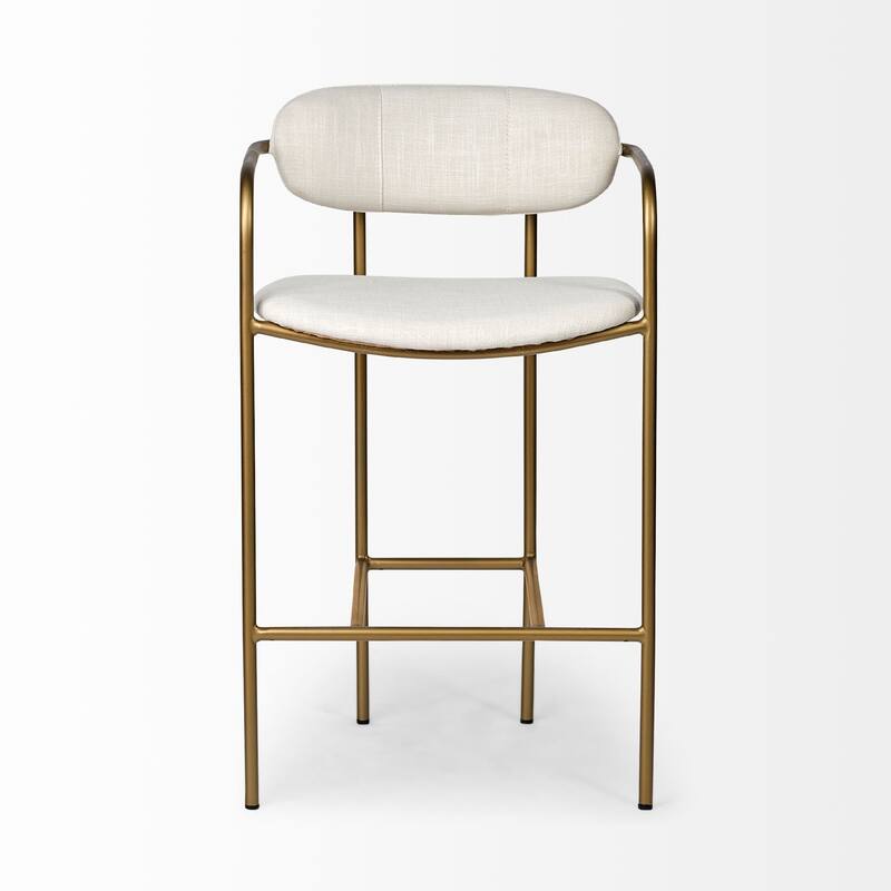 Parker Cream Fabric Seat with Gold Metal Frame Counter Stool