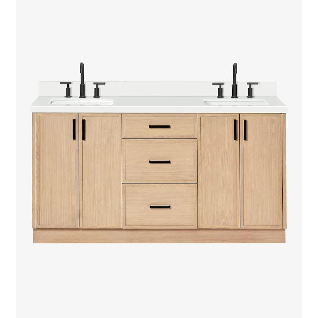 Ariel K67DWQRVO Kelly 67" Free Standing Double Basin Vanity Set with