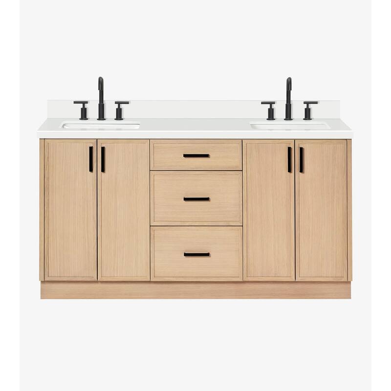 Ariel K67DWQRVO Kelly 67" Free Standing Double Basin Vanity Set with