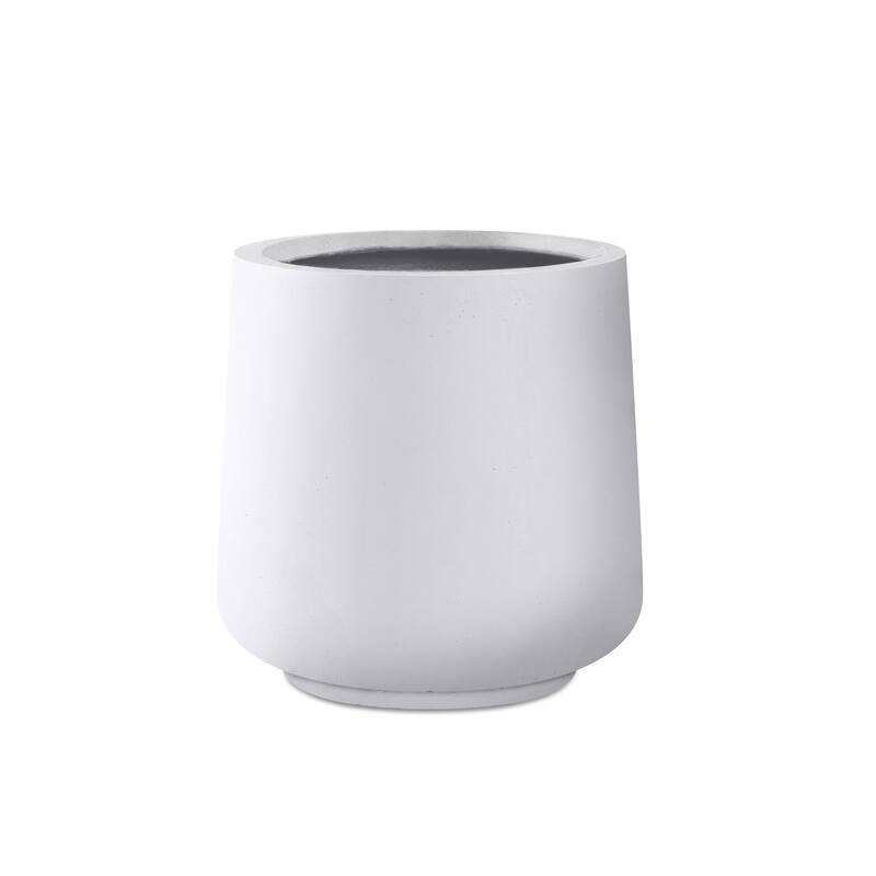 Small 13.4 in. Tall, Lightweight Concrete Indoor/Outdoor Round Planter