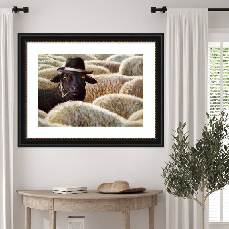 The Black Sheep by Lucia Heffernan Wood Framed Wall Art Print