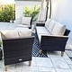 preview thumbnail 23 of 38, 9-Piece Outdoor Wicker Sectional Sofa Patio Furniture Luxury Conversation Set, Beige Cushion