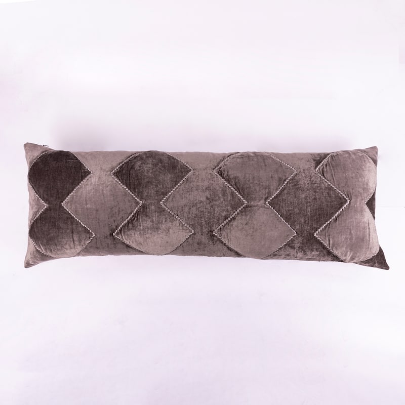 Sailyen Rayon Velvet Extra Long Bolster Pillow - Ash Grey