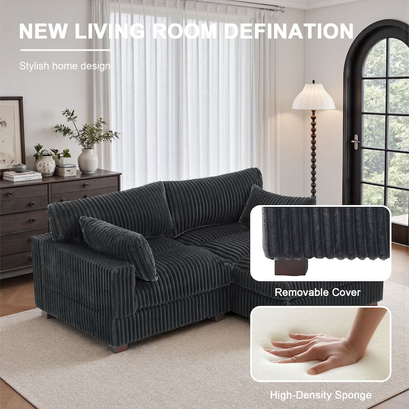 Oversized Plush Modular Sectional Sofa Set L Shaped Couch