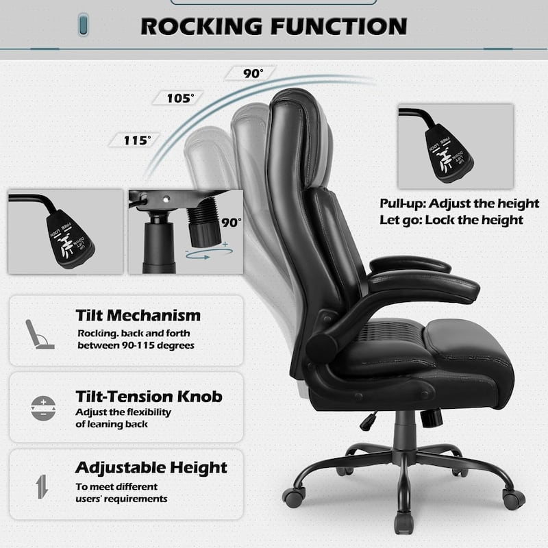 BOSSIN Executive Office Chair,Big and Tall Office Chair with Ergonomic,High Back,and Lumbar Support