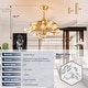 preview thumbnail 19 of 19, 48 Inch Retractable Clear 4-Blade Modern Sputnik Ceiling Fans with Light (excl.bulb) Luxury Chandelier