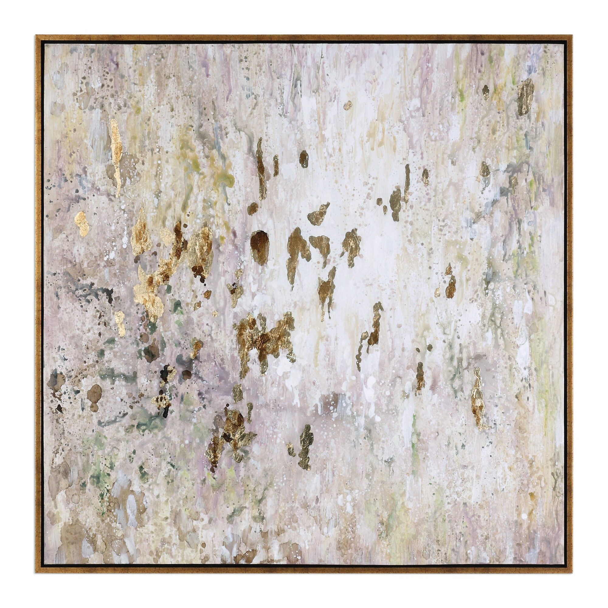 Shop 62 Golden Raindrops Hand Painted Modern Abstract Art With