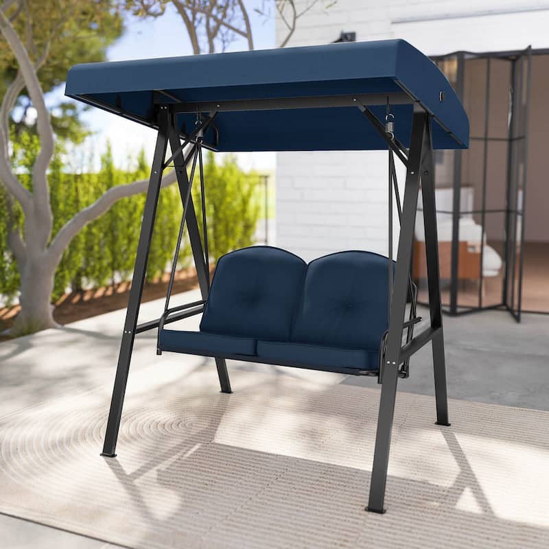 Costway 2-Person Outdoor Porch Swing Swing Loveseat with A-Shaped - See Details