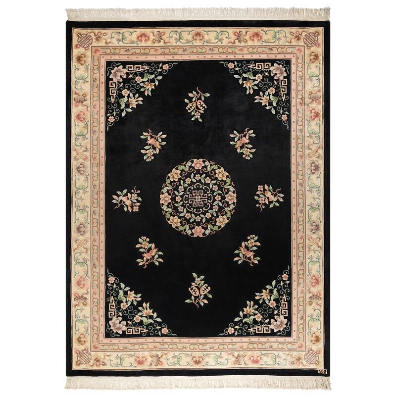 Gertmenian Oriental Estate Traditional Oriental Floral Border Metallion Hand Knot Wool Area Rug Collection