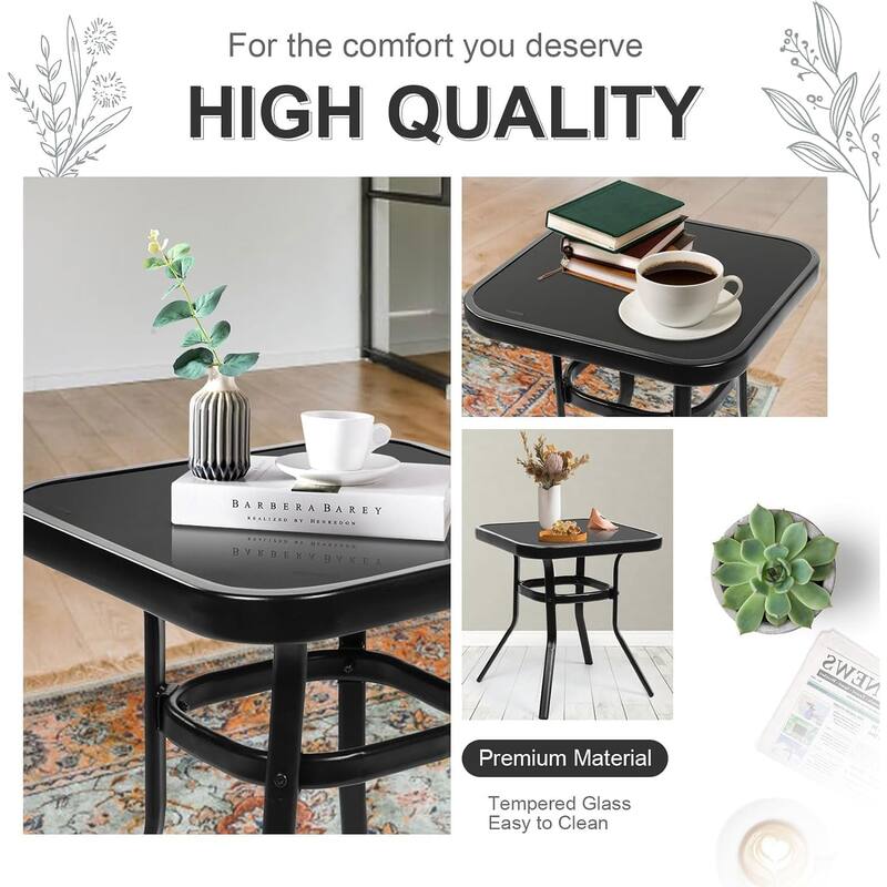3-piece Outdoor Rocking Chair Chat Set with Side Table