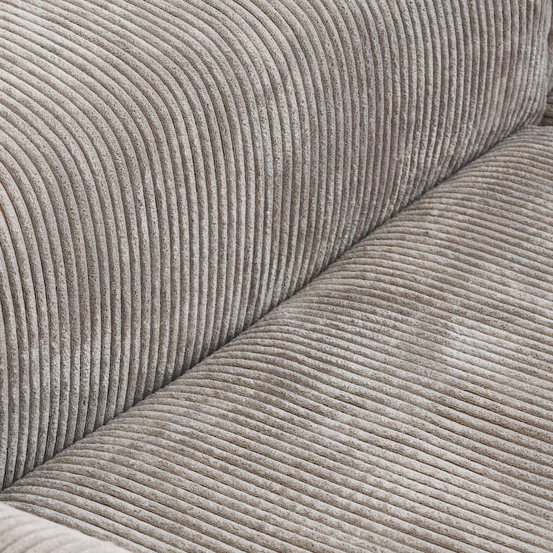 102" Oversized Corduroy Sectional Sofa Modern Wide Couch