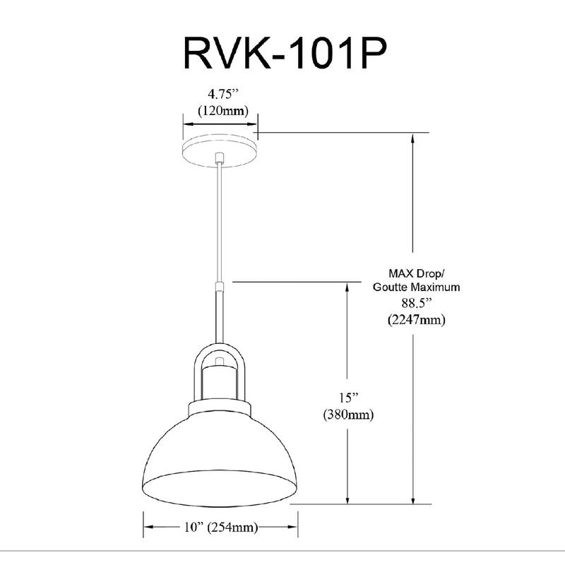 Dainolite Reveka 1 Light Pendant