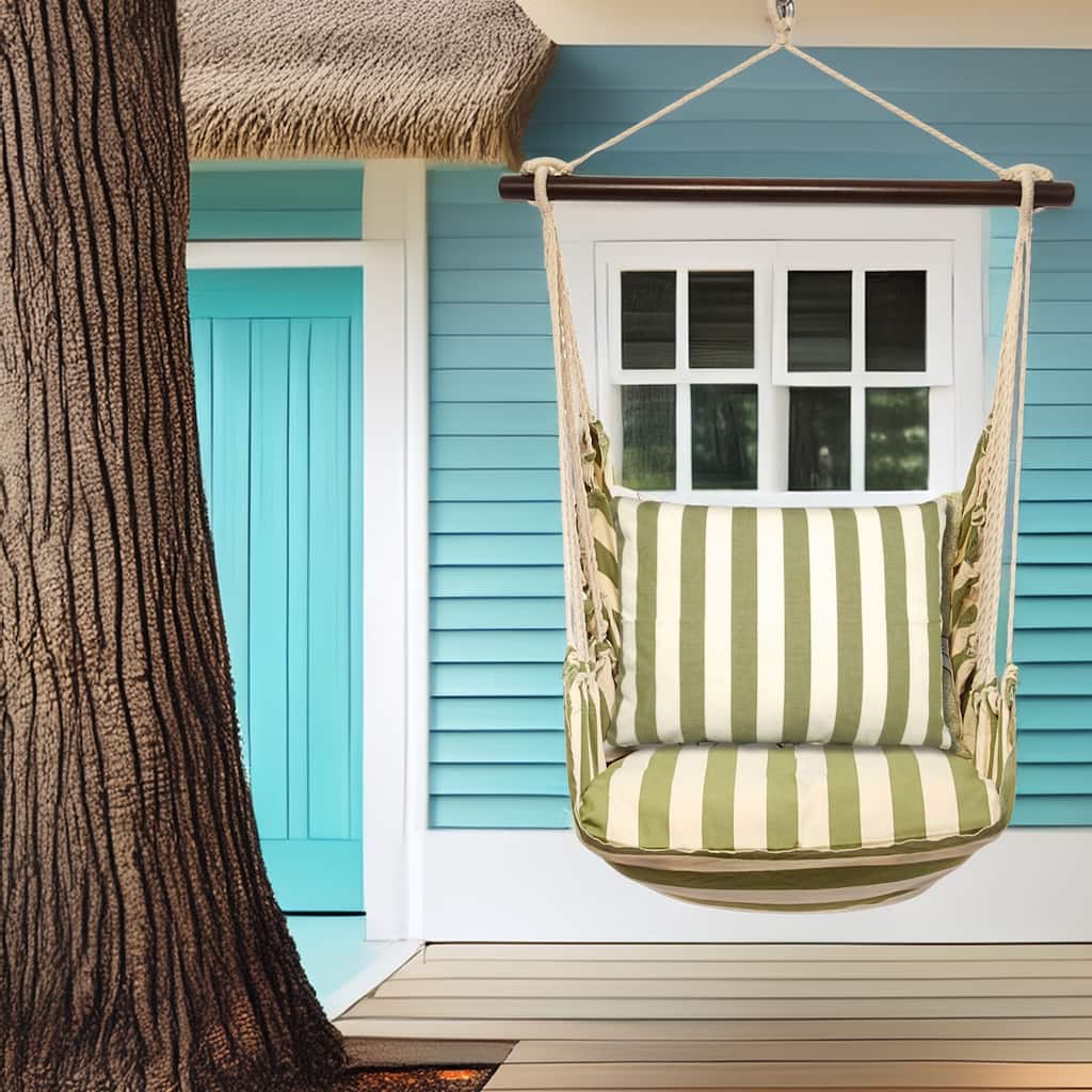 Magnolia Casual Swing Set 4 piece - Summer Palms Stripe w/ Summer Palms Stripe