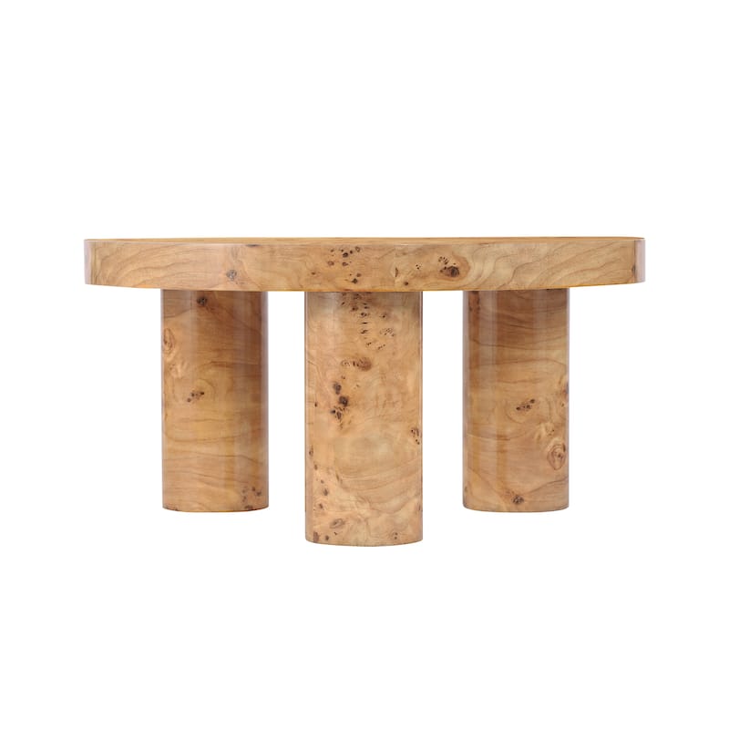 Christopher Knight Home - Barrister Modern 31.5" Round Coffee Table with Sculptural 3-Leg Base, Versatile for Living Areas