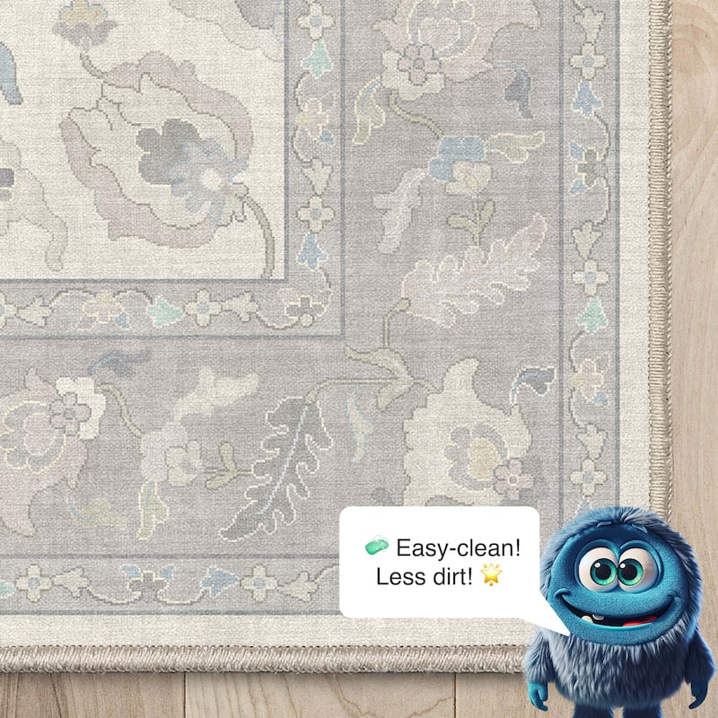 Well Woven Ushak Konya Updated Traditional Pastel Flat-Weave Area Rug