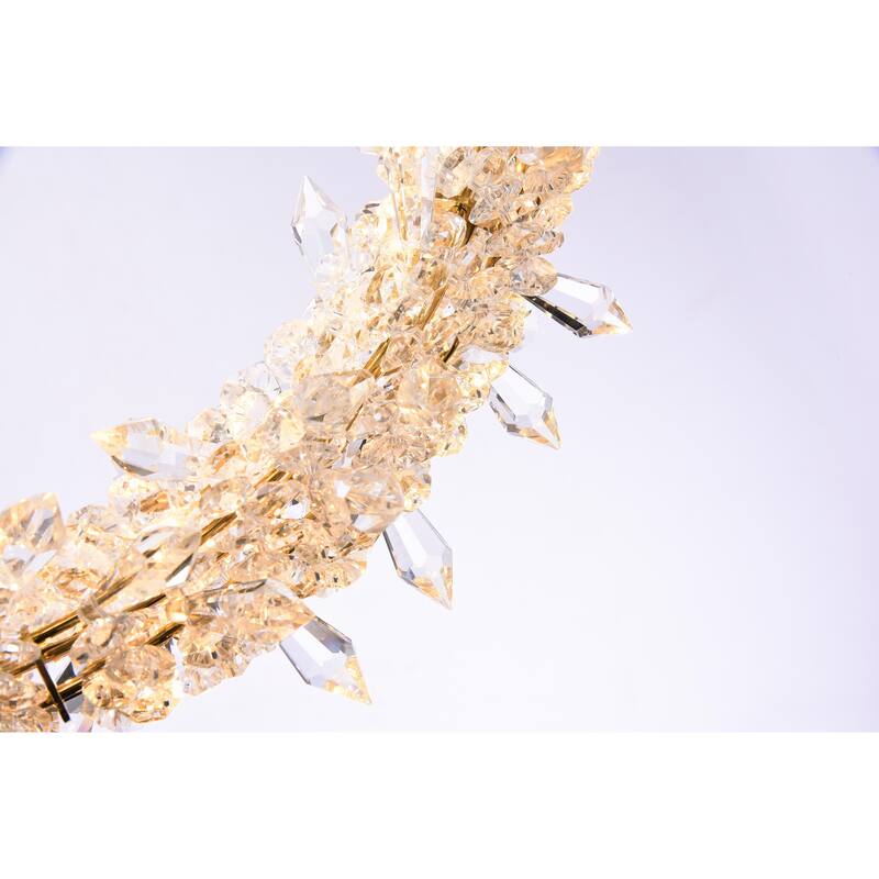 Gold Stainless Steel LED Single Pendant Lighting with Crystal Beading