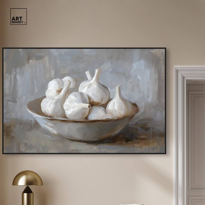 Garlic Bowl Canvas by Art Remedy