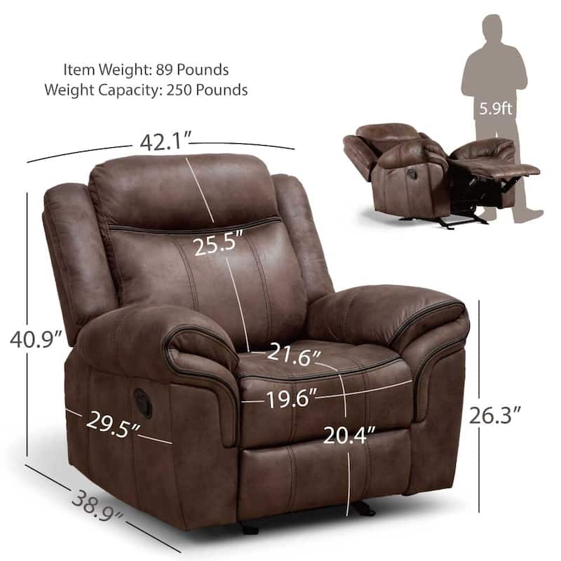Verne 3-Piece Brown Manual Microsuede Manual Reclining Sofa Set