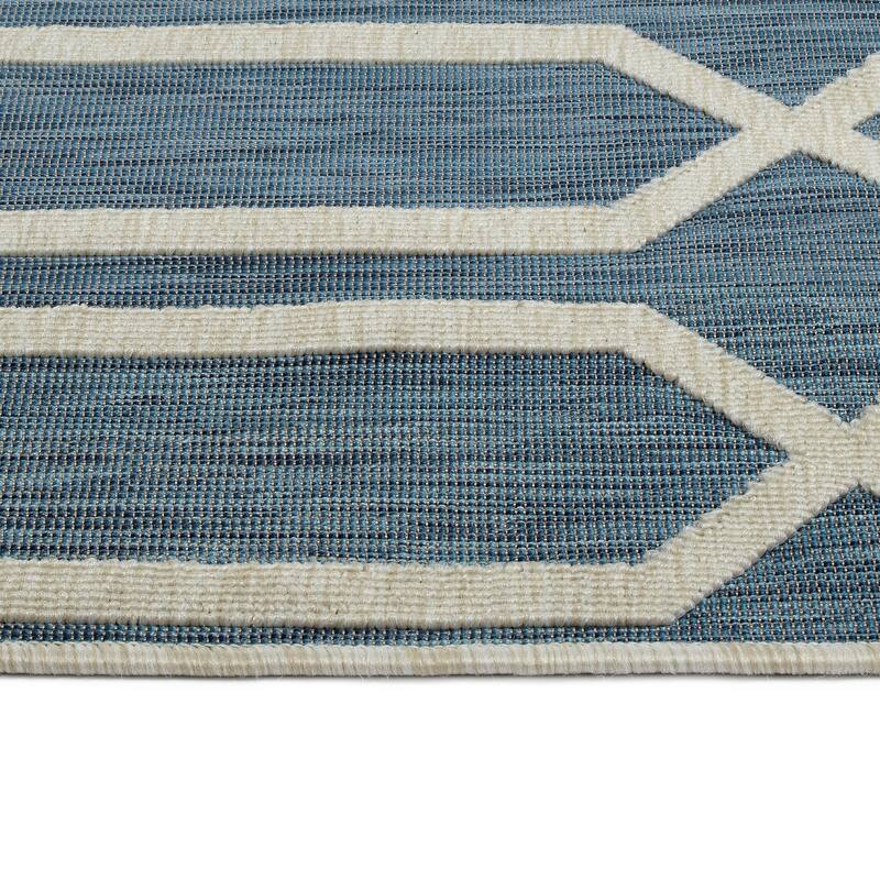 Contemporary Transitional Geometric Textured High-Low Cut & Loop Runner - 2x 6