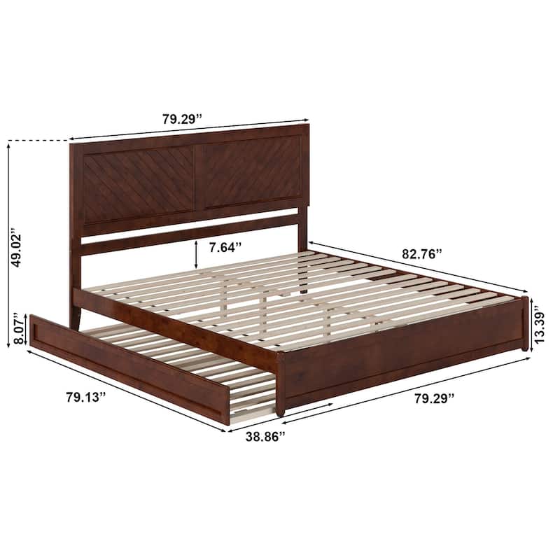Clayton Platform Bed with Panel Footboard and Twin XL Trundle