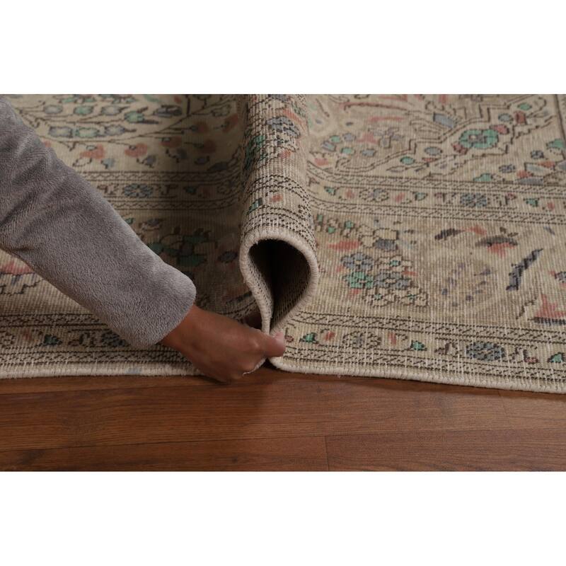 Floral Tabriz Persian Area Rug Hand-Knotted Wool Carpet - 9'10"x 12'6"