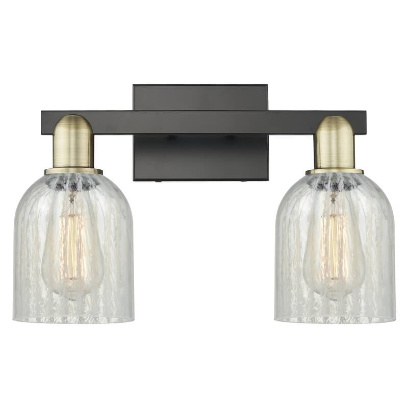 Innovations Lighting Endless Possibilities Arcadia - Caledonia - 2 Light 16" Bath Vanity Light - Mouchette/Black Antique Brass
