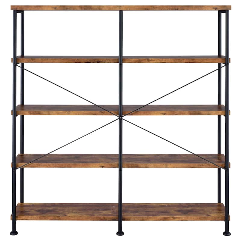 Analiese 63-inch 4-shelf Double Bookshelf - 60.00" x 14.25" x 63.00"