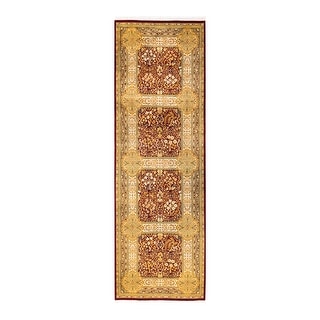 Overton One-of-a-Kind Hand-Knotted Traditional Oriental Mogul Red Area Rug - 3' 0" x 9' 6"