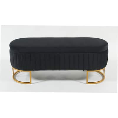 Bench Indoor Bench for Living Room/Bedroom/End of Bed/Entryway (BLACK)