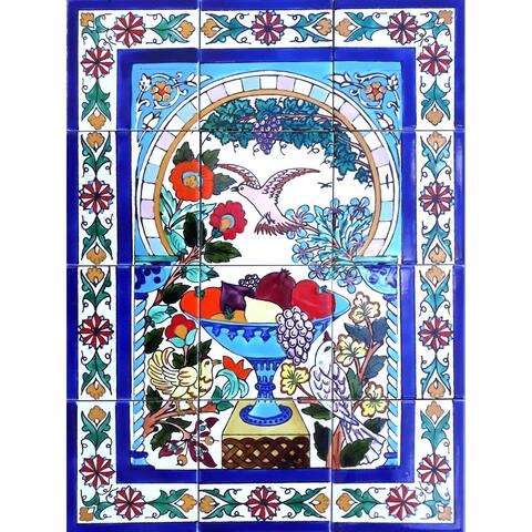 18in x 24in Kitchen Backsplash Mosaic Tile Ceramic Wall Mural 12pc