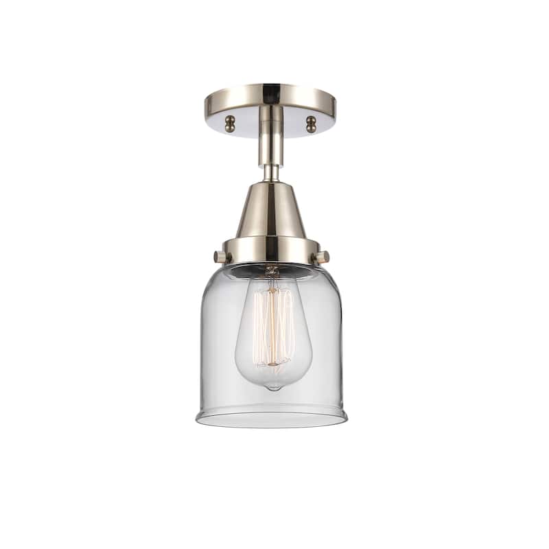Innovations Lighting Caden Bell - 1 Light 5" Flush Mount - Clear/Polished Nickel