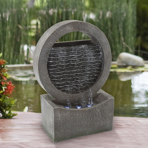 18.5" Round Cascade Fountain by Pure Garden - 6.25 x 11 x 18.5