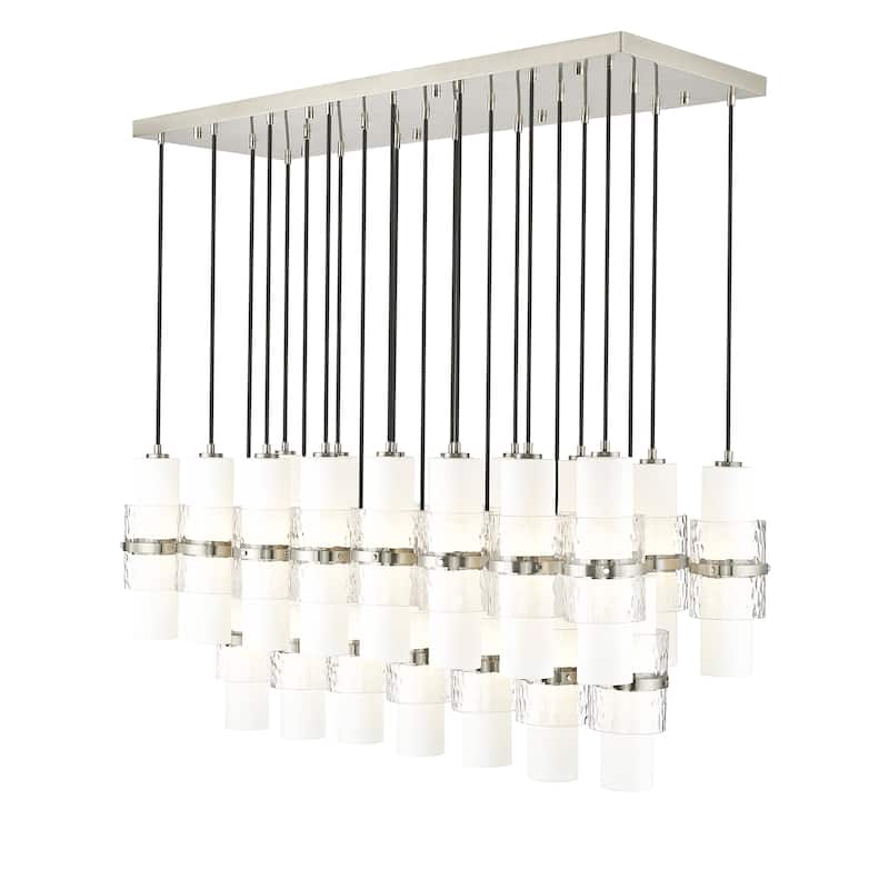 Cayden 23 Light Linear Chandelier in Brushed Nickel - Brushed Nickel