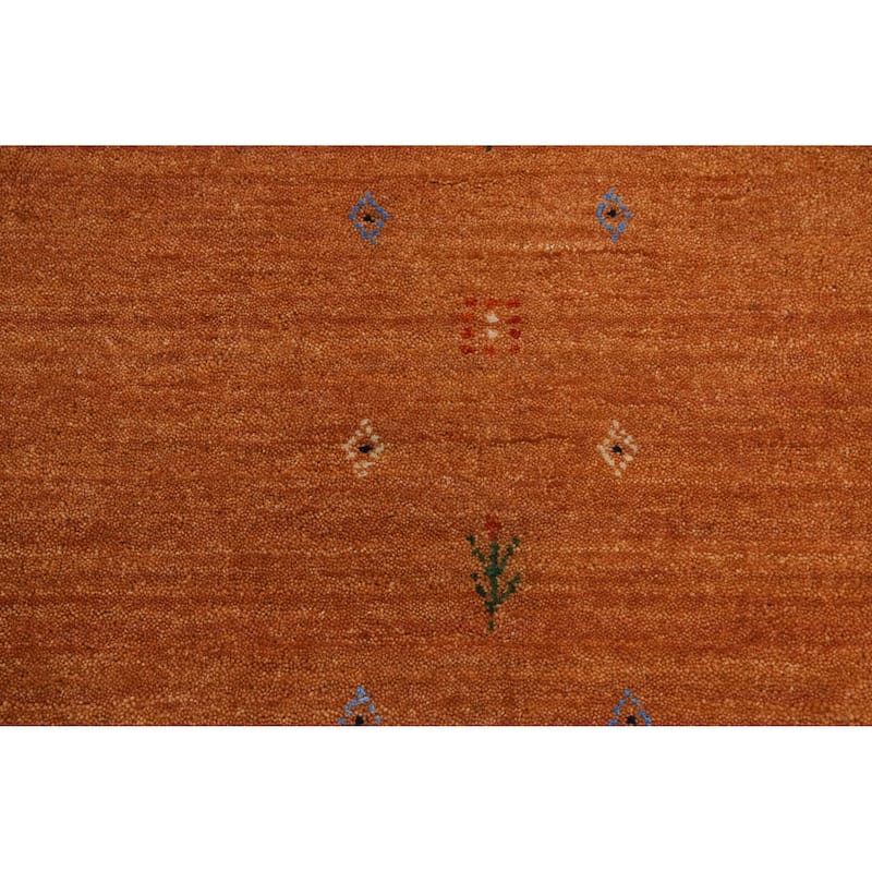 Hand Knotted Oriental 100% Wool Carpet Tribal Animal Pictorial Oranges & Rust Gabbeh Area Rug - 8' 0'' X 7' 10''
