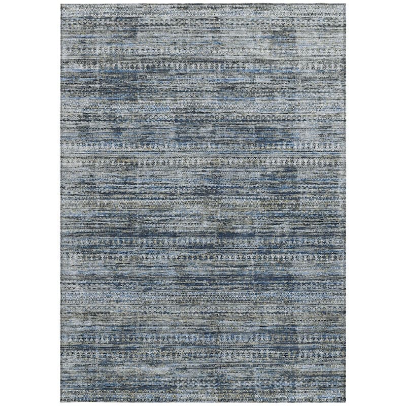 HomeRoots Striped Transitional Rectangle Outdoor Rug