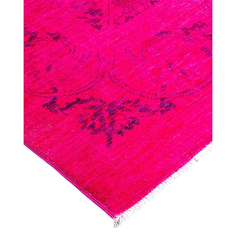 Overdyed, One-of-a-Kind Hand-Knotted Area Rug - Pink - 6' 1" x 9' 2"
