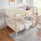 preview thumbnail 3 of 40, Full over Full Wooden Bunk Bed, High Guardrail,Ladder, No Box Spring