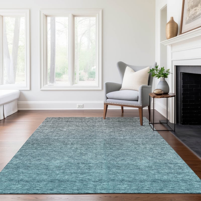 Machine Washable Indoor/ Outdoor Chantille Solid Ombre Rug