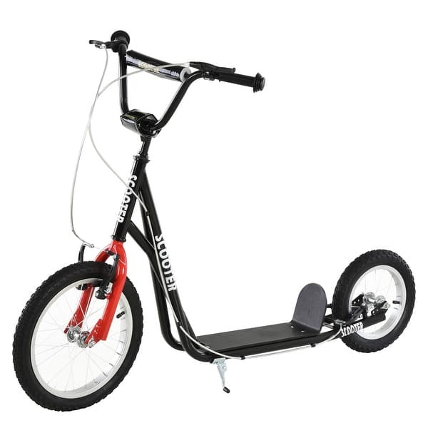 slide 2 of 5, Adjustable Youth Scooter with Wide Deck, Dual Brakes & Sturdy Frame - Black Black